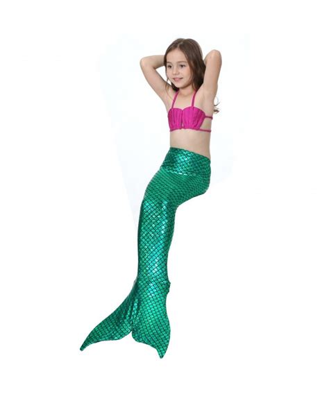3pcs Girls Mermaid Tail Swimsuit For Swimming Bikini Princess Can Add