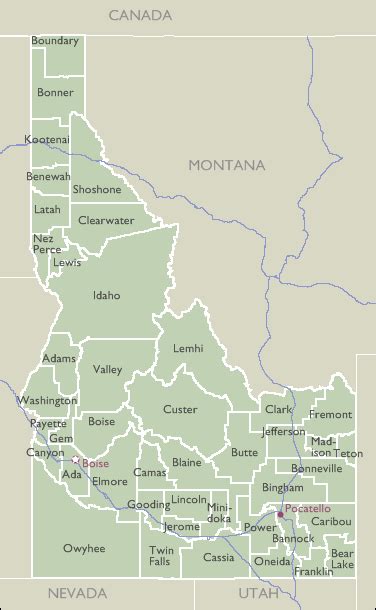 County Zip Code Maps Of Idaho