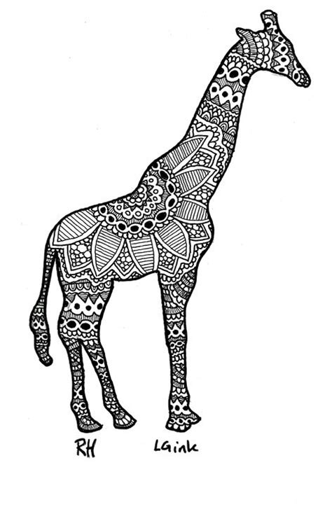giraffe zentangle motive zentangle motives paintings prints