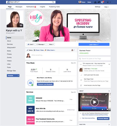 facebook page layout