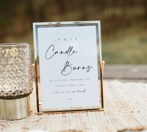 candle burns sign template  loving memory sign template