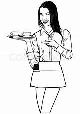 Waitress Sketch Paintingvalley sketch template