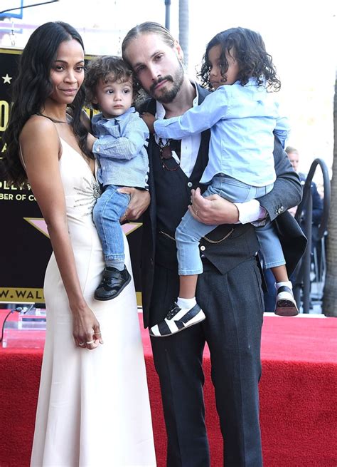 Zoe Saldana And Sons At Hollywood Walk Of Fame Ceremony