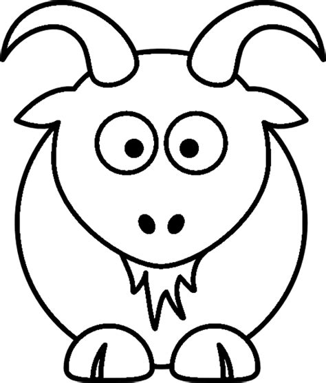 cartoon goat farm animal coloring page printout animals coloring