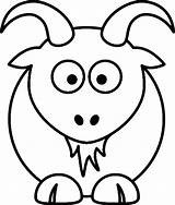 Coloring Cartoon Goat Animal Pages Farm Animals Printout Print Clip Printables Stuffed Colouring Open Click Christmas sketch template