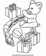 Coloring Christmas Toys Pages Gift Gifts Toy Train Printable Scenes Presents Color Print Sheets Kids Printables Bear Set Animals Popular sketch template