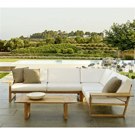 point lineal sectional sofa outdoor teak lounge