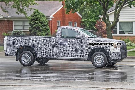 ford ranger single cab spied  lhd riding  steelies