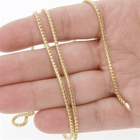 solid  yellow gold mm franco chain necklace     heavy wjd exclusives