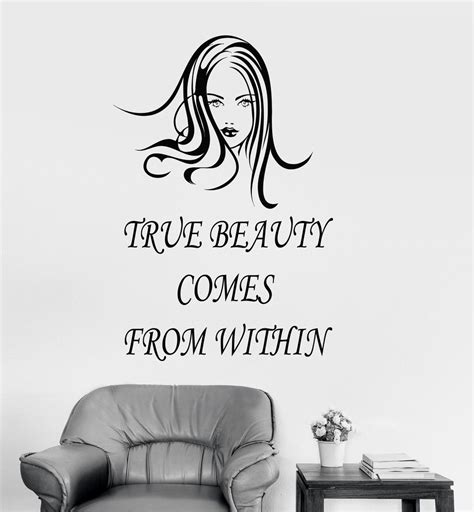 vinyl wall decal quote beauty salon woman girl room spa style stickers