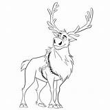 Reindeer Coloring Frozen Sven Pages Printable Kids sketch template