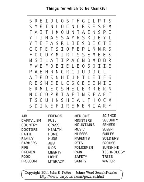 johns word search puzzles      thankful