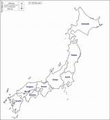 Japan Regions Outline Japon Carte Map Names Blank Maps sketch template