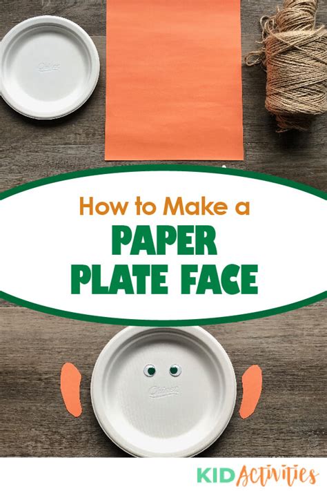 easy paper plate face craft  kids kid activities