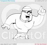 Pointing Robber Male Outlined Coloring Clipart Cartoon Vector Cory Thoman sketch template
