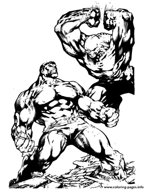 incredible hulk fighting coloring pages printable
