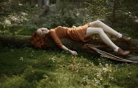 Wallpaper Forest Freckles Legs Redhead Fiyah Max Into The Woods