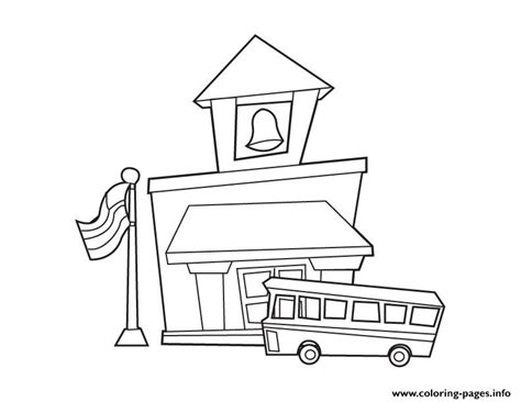 clever pictures school house coloring page printable