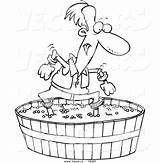 Grapes Stomping Cartoon Coloring Drawing Man Vector Wine Outlined Ron Leishman Royalty Getdrawings sketch template