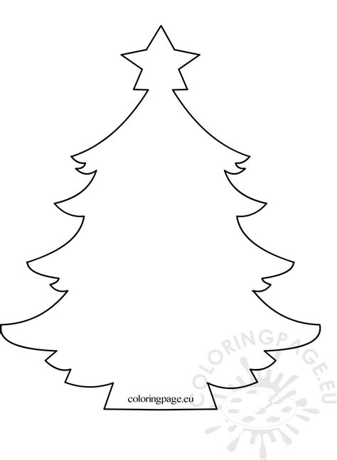 christmas tree  star template coloring page