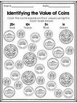 Coins Coloring Money Worksheets Learning Coin Identifying Color Identify Value Teacherspayteachers Activities Teaching sketch template