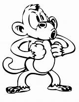 Monkey Coloring Pages Printable Monkeys Baby Cute Colouring Simple Color Print Cliparts Getcolorings Clipart Computer Designs Use Loud Pag sketch template