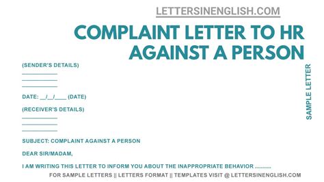 write  complaint letter  hr   coworker sample