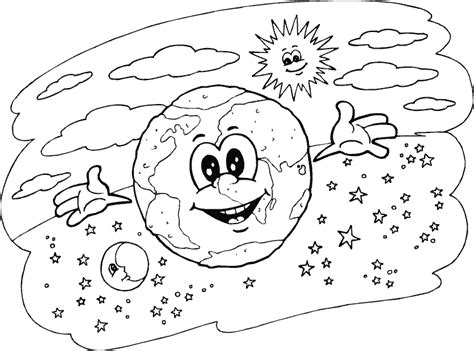 earth sun  moon coloring page coloringcom