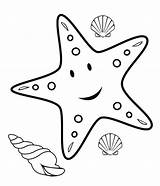 Coloring Starfish Fish Star Printable sketch template