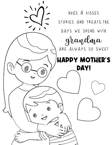 happy mothers day grandma coloring page coloring pages