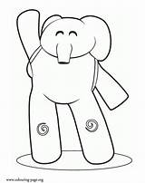 Pocoyo Coloring Printables Elly Elephant Popular sketch template