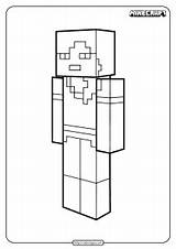 Minecraft Coloring Alex Pages Printable Pickaxe sketch template