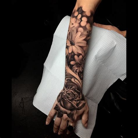floral  sleeve  tattoo design ideas