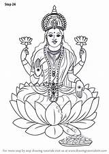 Lakshmi Goddess Hinduism Ganesha Devi Saraswati Laxmi Ganesh Hindus Drawingtutorials101 Dewi Yunani Dewa Mitologi sketch template