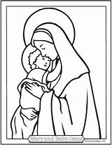 Mary Coloring Jesus Christmas Pages Mother Baby Print sketch template