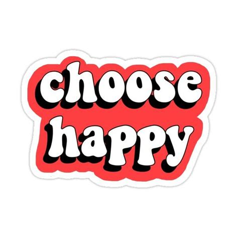 choose happy red sticker  layla del designs   preppy