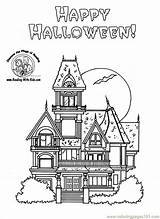 Coloring Haunted House Halloween Pages Mansion Printable Kids Houses Luigi Cartoon Print Color Architecture Online Template Big Mansions Colouring Reading sketch template