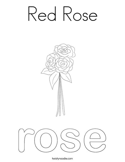 red rose coloring page twisty noodle