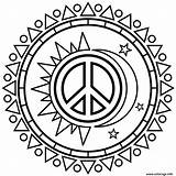 Paix Coloriage Symbole Peace Lune Soleil Dessin Imprimer sketch template