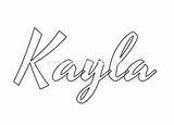 Kayla Name Coloring Pages Cursive Girls Graffiti Names Girl Stencil Baby Template Print sketch template
