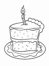 Cake Coloring Birthday Slice Pages Happy Drawing Adult Kids Printable Cakes Food Color Spanish Cookie Balloons Drawings Print Cards Choose sketch template