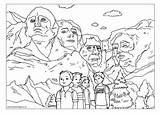 Rushmore Coloring Presidents Monte Unit1 sketch template