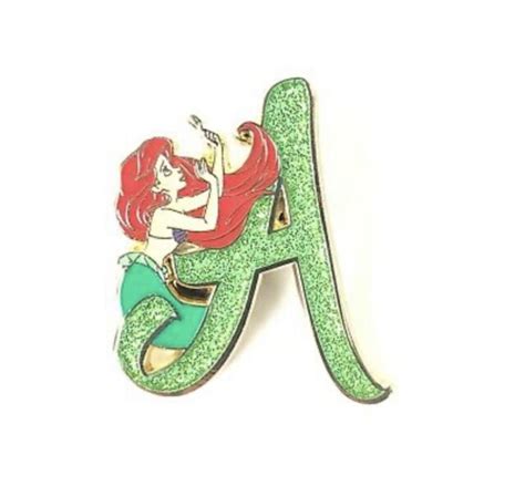 Disney Princess Mystery Alphabet Glitter Letter Pin Ariel Little