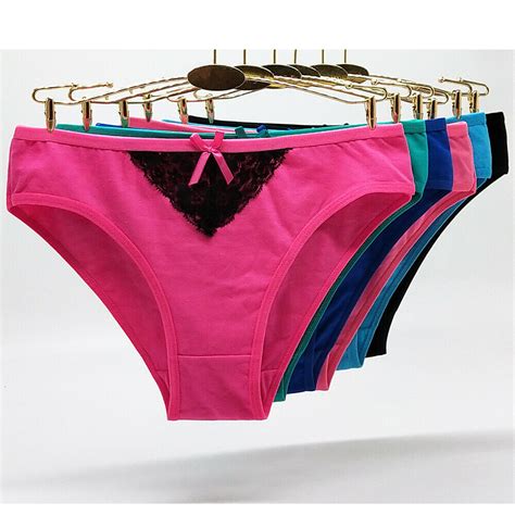 6 Pcs Women S Cotton Underwear Sexy Floral Comfort Briefs Panties