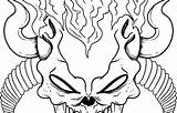 Pages Coloring Fire Flaming Skulls Skull Colouring Flames Getdrawings Getcolorings Printable sketch template