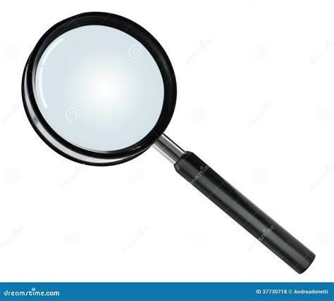 basic hand lens  magnifying glass  white stock photo image
