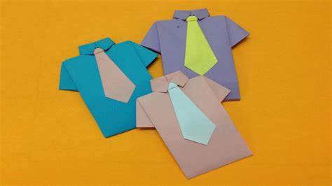 paper shirt  neck tie easy origami shirts  beginners making diy paper crafts