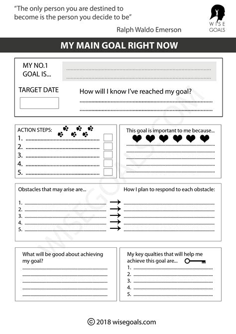 printable goal setting worksheets  students  printable
