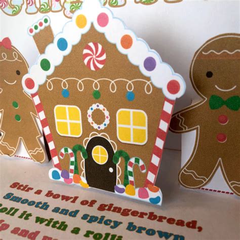 gingerbread christmas pop  card  printable hourfamilycom