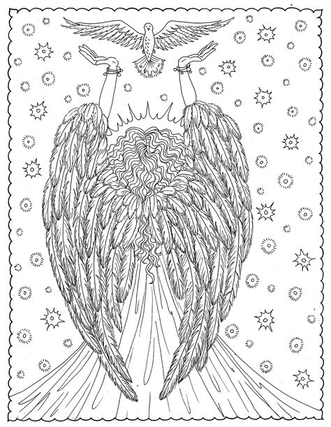 angel coloring pages  adults claretta major